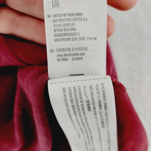 Abercrombie & Fitch Pink Viscose Long sleeve Flare Hem V Neck Blouse P1636 - Picture 7 of 10